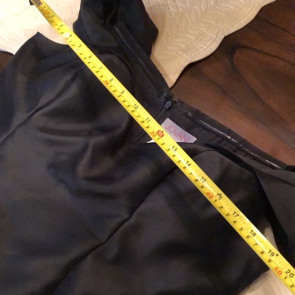 Jovani evening layered ruffle tulip front sweeping back satin style elegant gown - Picture 13 of 14